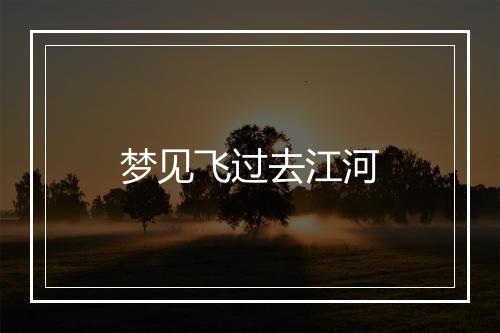 梦见飞过去江河