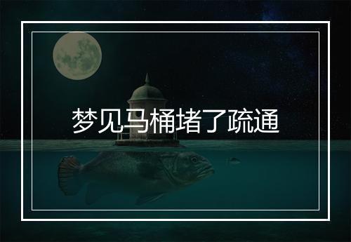 梦见马桶堵了疏通