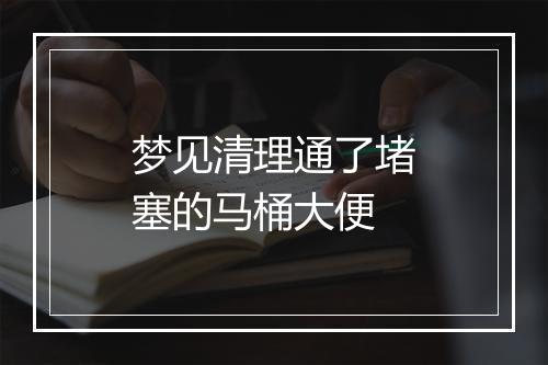 梦见清理通了堵塞的马桶大便