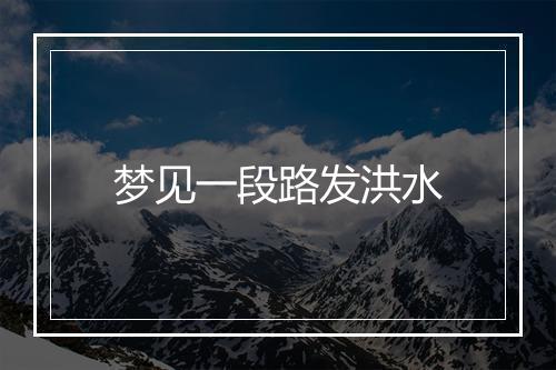 梦见一段路发洪水