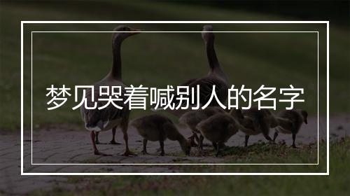 梦见哭着喊别人的名字