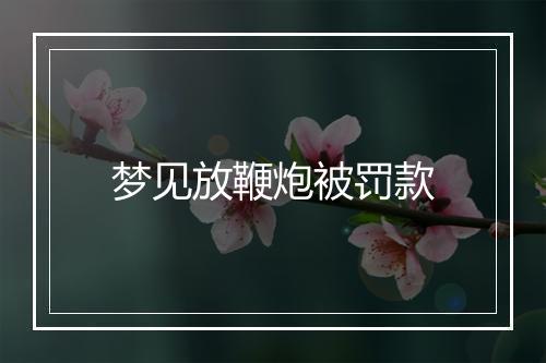 梦见放鞭炮被罚款