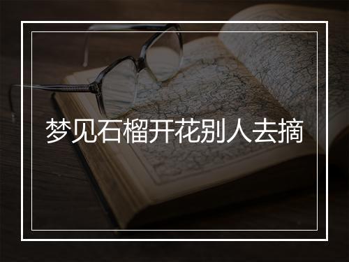 梦见石榴开花别人去摘