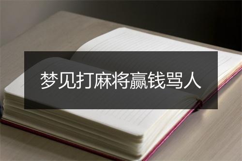 梦见打麻将赢钱骂人