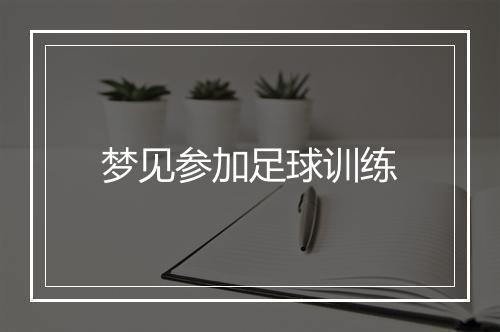 梦见参加足球训练