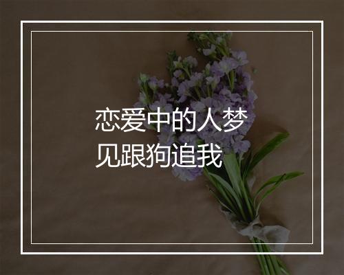 恋爱中的人梦见跟狗追我