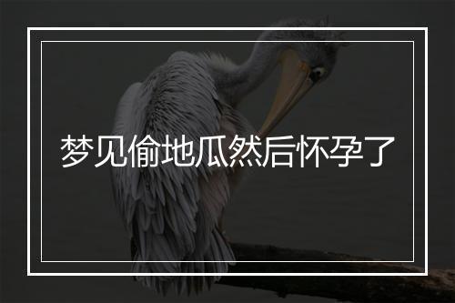 梦见偷地瓜然后怀孕了