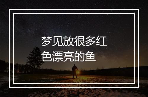 梦见放很多红色漂亮的鱼