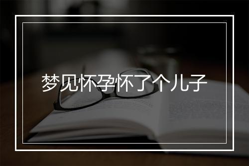 梦见怀孕怀了个儿子