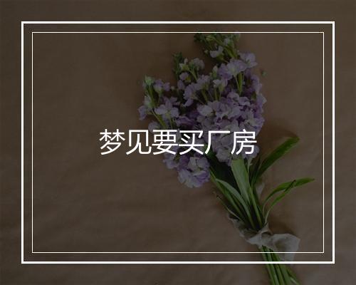 梦见要买厂房