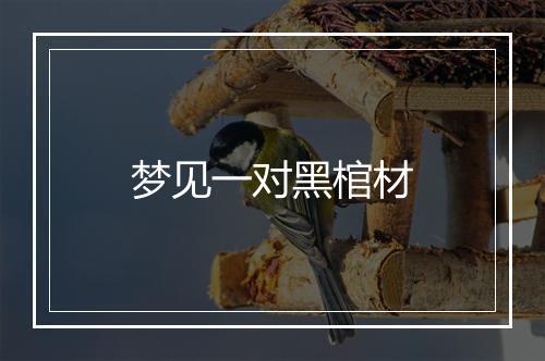 梦见一对黑棺材