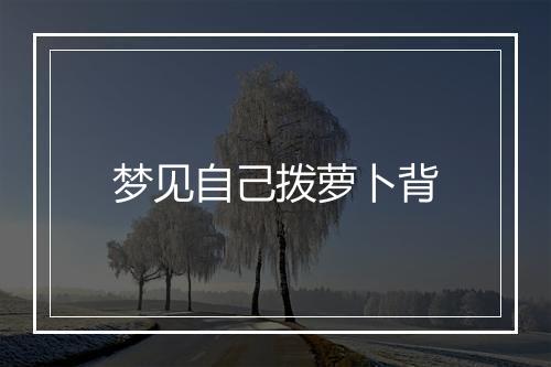 梦见自己拨萝卜背