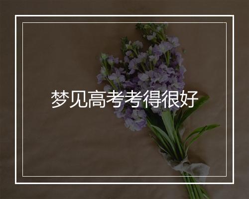 梦见高考考得很好