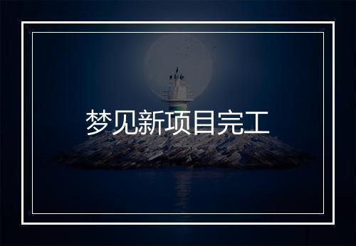 梦见新项目完工