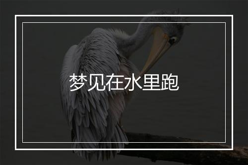 梦见在水里跑