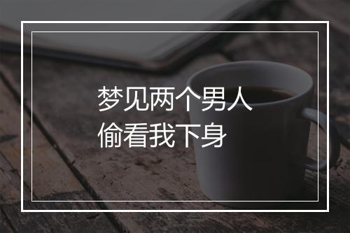 梦见两个男人偷看我下身