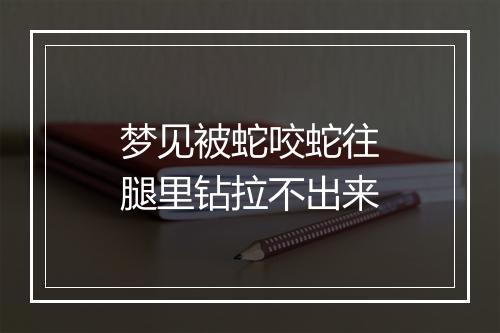 梦见被蛇咬蛇往腿里钻拉不出来