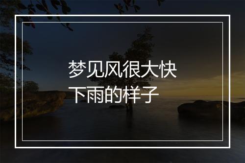 梦见风很大快下雨的样子