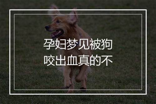 孕妇梦见被狗咬出血真的不