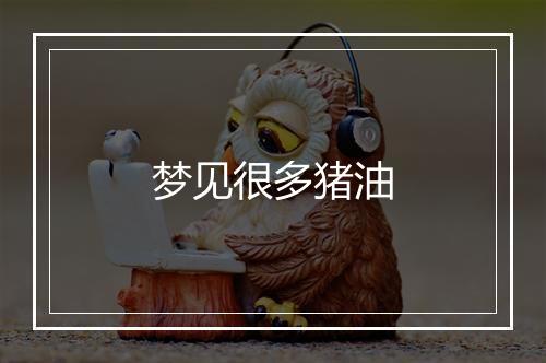 梦见很多猪油