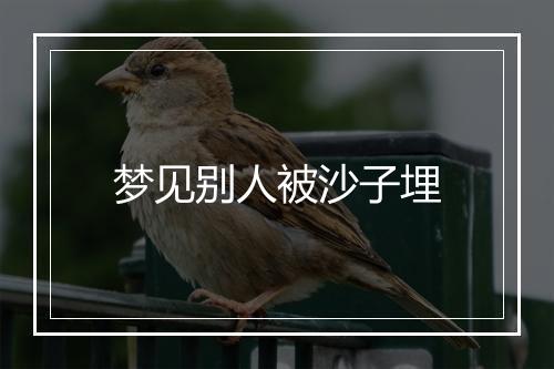 梦见别人被沙子埋