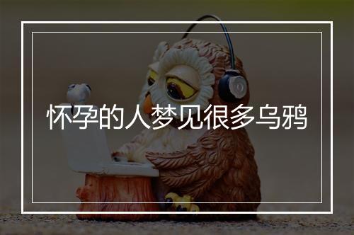 怀孕的人梦见很多乌鸦