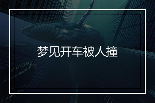 梦见开车被人撞