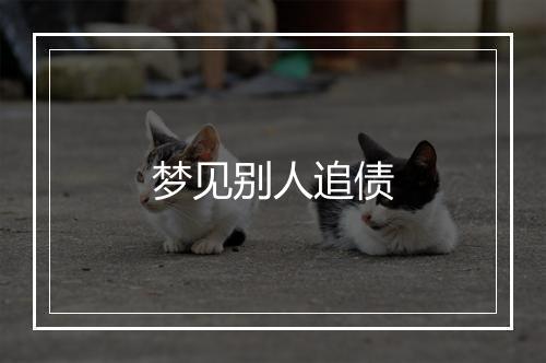 梦见别人追债