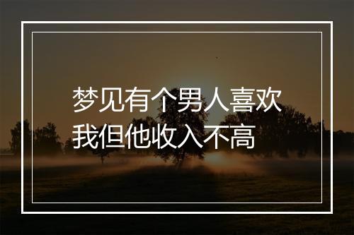 梦见有个男人喜欢我但他收入不高