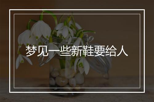 梦见一些新鞋要给人