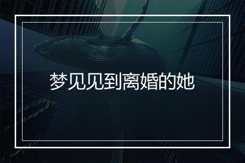 梦见见到离婚的她