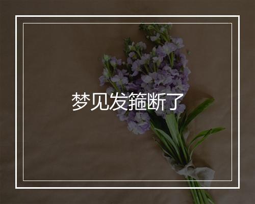 梦见发箍断了