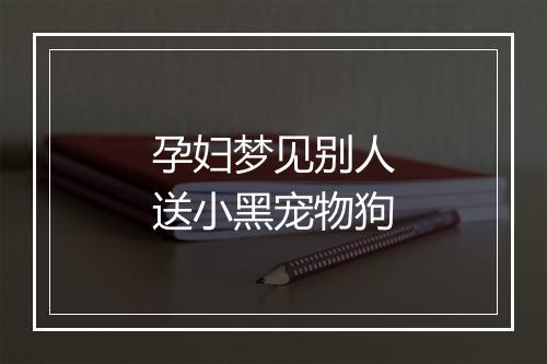 孕妇梦见别人送小黑宠物狗