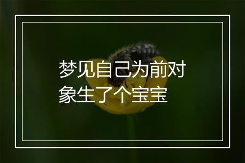 梦见自己为前对象生了个宝宝