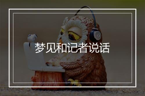 梦见和记者说话