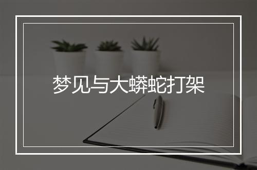 梦见与大蟒蛇打架