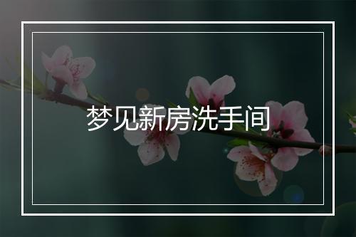 梦见新房洗手间