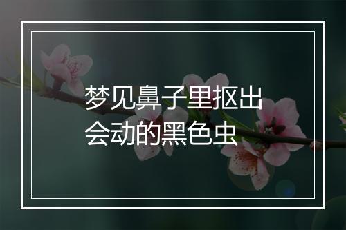 梦见鼻子里抠出会动的黑色虫