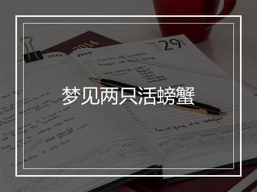 梦见两只活螃蟹