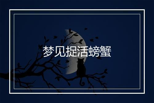 梦见捉活螃蟹