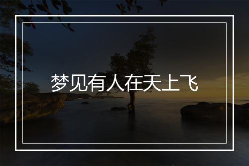 梦见有人在天上飞