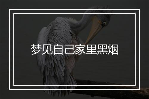 梦见自己家里黑烟