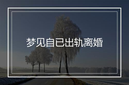 梦见自已出轨离婚