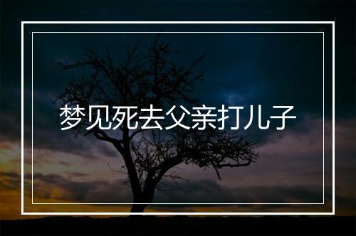 梦见死去父亲打儿子