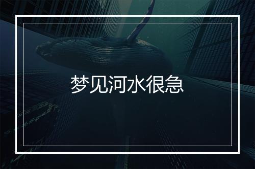 梦见河水很急