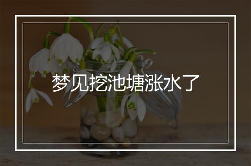 梦见挖池塘涨水了