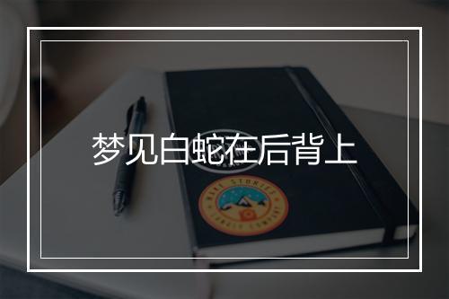 梦见白蛇在后背上