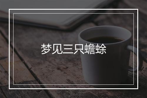 梦见三只蟾蜍