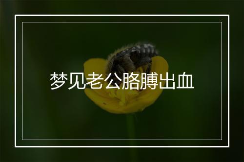 梦见老公胳膊出血