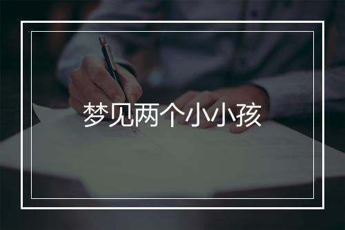 梦见两个小小孩